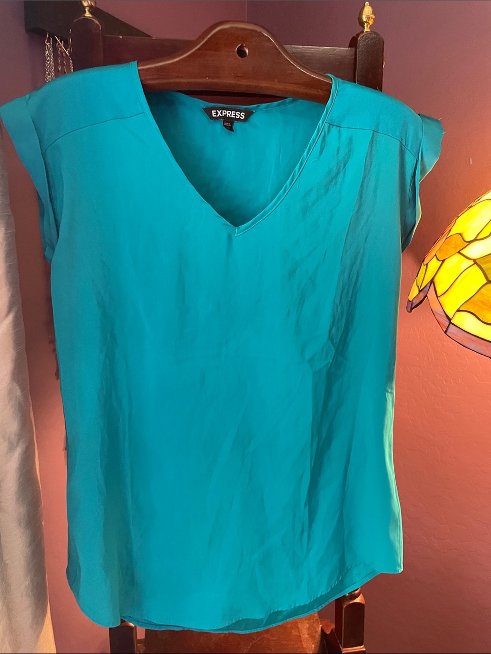 EXPRESS TEAL CAP SLEEVE BLOUSE